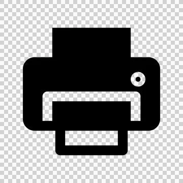Printer Icon Vector. Flat Style. Black on White Illustration. Stock Illustration