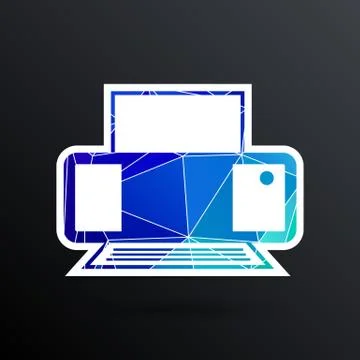 Printer icon vector illustration document print fax Stock Illustration