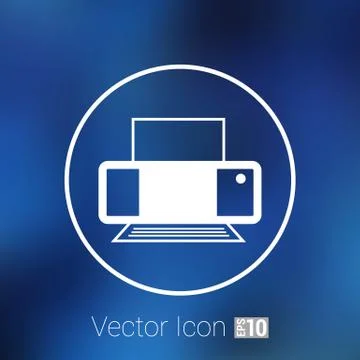 Printer icon vector illustration document print fax Stock Illustration