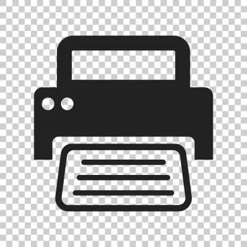 Printer icon. Vector illustration on isolated transparent background. Busines Stock Illustration