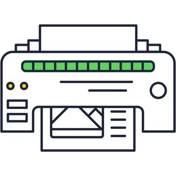 Printer icon vector ink printout outline pictogram Stock Illustration