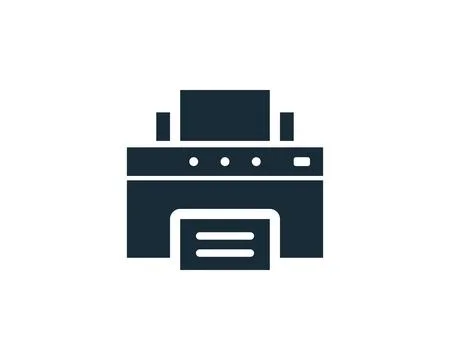 Printer Icon Vector Logo Template Illustration Design Illustrazione stock