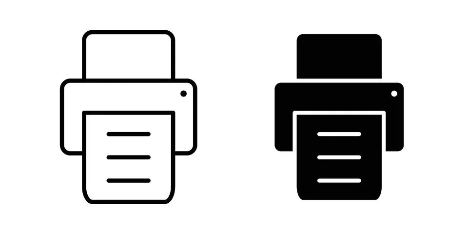 Printer icon vectors. Illustrations in black Stock Illustration