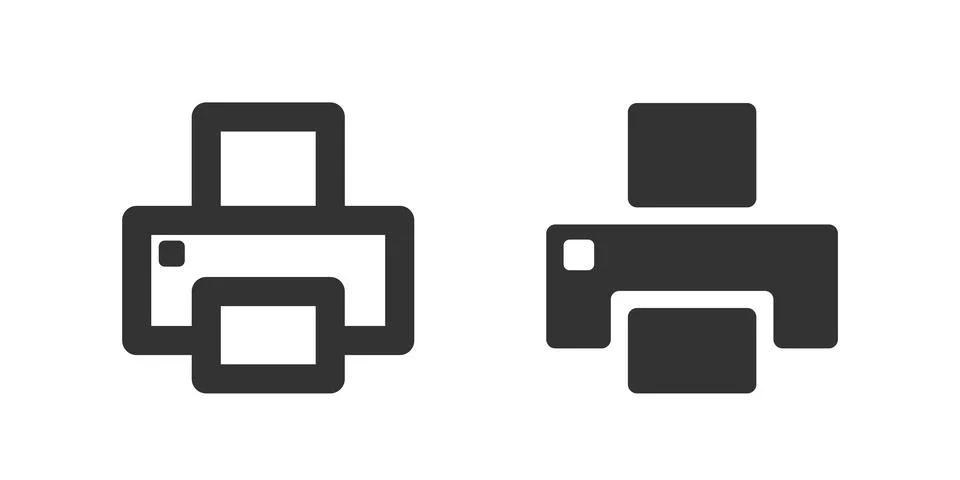 Printer icon. Web print symbol. Line fax office symbol in vector flat style. Stock Illustration