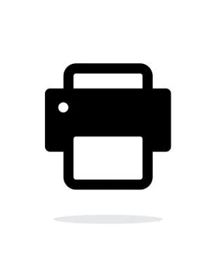 Printer icon on white background. Illustrazione stock