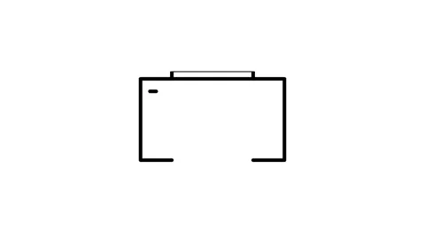 Printer icon on a white background, symbolizing printing functionality. Stock Footage 332988308