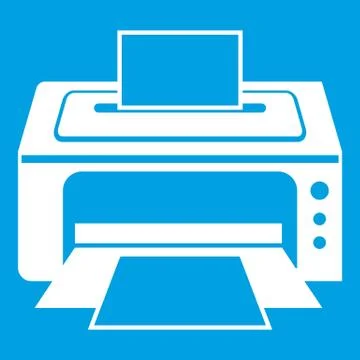 Printer icon white Stock Illustration