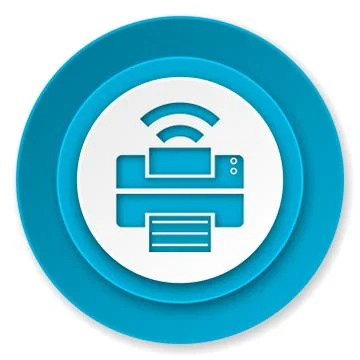 Printer icon, wireless print sign. Stock Illustration