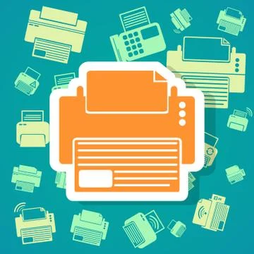Printer icons background Stock Illustration