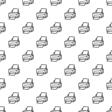 Printer icons creating seamless printing technology pattern Stock Illustration