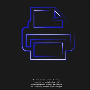 Printer icons Flat with abstract background Illustrazione stock