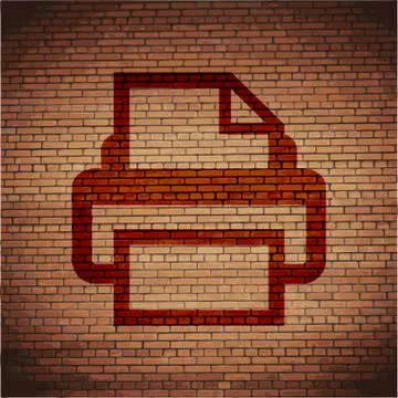 Printer icons Flat with abstract background Stock Illustration