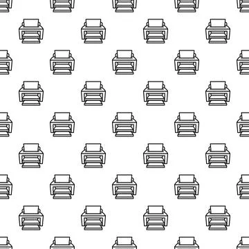 Printer icons seamless pattern technology background イラスト素材