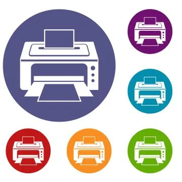 Printer icons set Stock Illustration