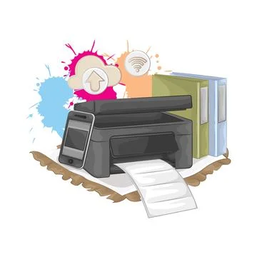 Printer Illustration 库存插图