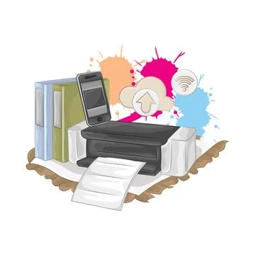 Printer Illustration Illustrazione stock