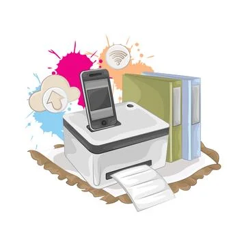 Printer Illustration 库存插图