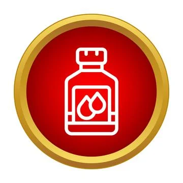 Printer ink bottle refill icon with droplets 스톡 일러스트