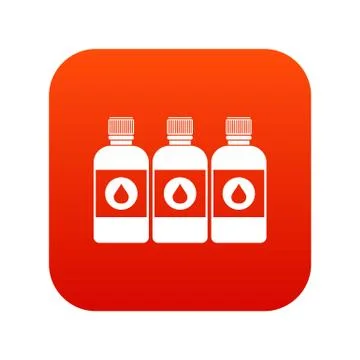 Printer ink bottles icon digital red Illustrazione stock