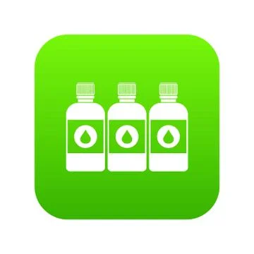 Printer ink bottles icon digital green Illustrazione stock