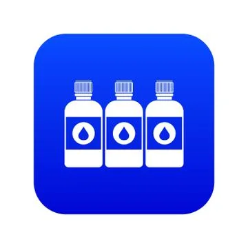 Printer ink bottles icon digital blue Illustrazione stock