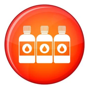 Printer ink bottles icon, flat style Illustrazione stock