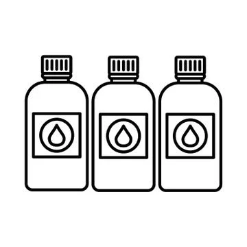 Printer ink bottles icon, outline style Stock Illustration