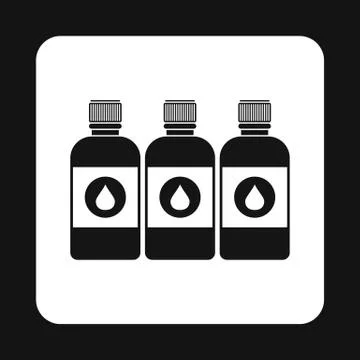 Printer ink bottles icon, simple style Stock Illustration