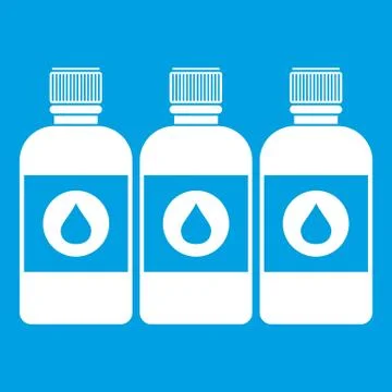 Printer ink bottles icon white Illustrazione stock