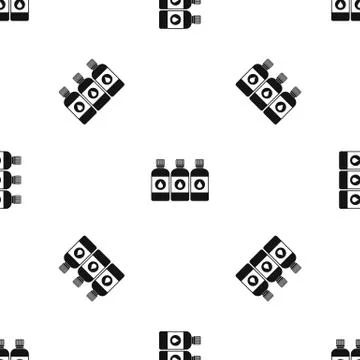 Printer ink bottles pattern seamless black Illustrazione stock