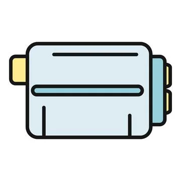 Printer ink cartridge flat icon for office supply Stock Illustration