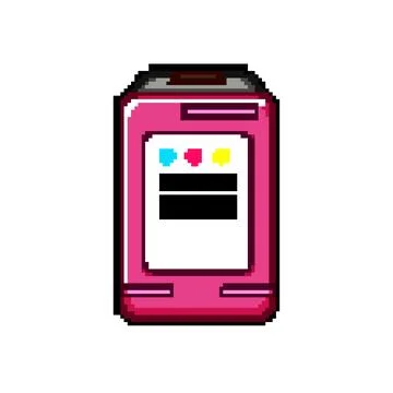 Printer ink cartridge pixel art vector illustration Stock Illustration