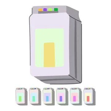 Printer ink cartridge vector cartoon graphic Stock Illustration