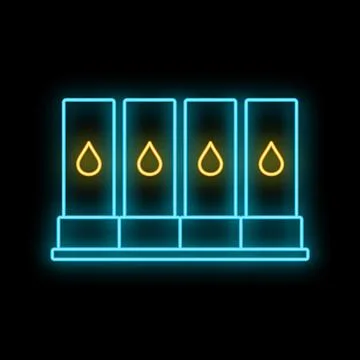 Printer ink cartridges glowing neon light icon Ilustração Stock