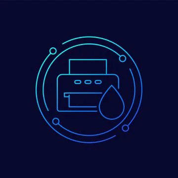 Printer ink icon, linear design Stock Illustration