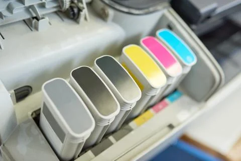 Printer Ink Tanks 스톡 사진