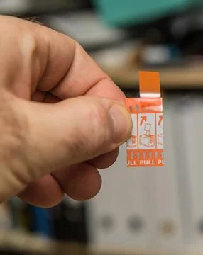 Printer Instruction Label Close Up Stock Photos