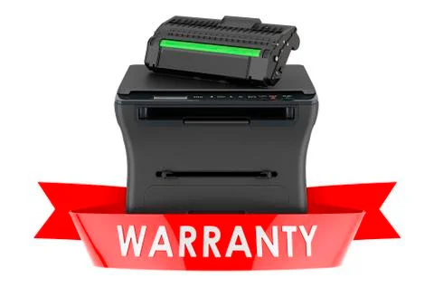 Printer laser MFP warranty concept. 3D rendering Stock Illustration