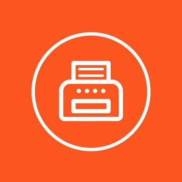 Printer line icon in circle, vector illustration 스톡 일러스트