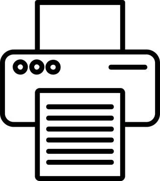 Printer Line Icon Design Stock Illustration