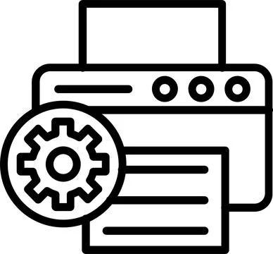 Printer Line Icon Design Stock Illustration