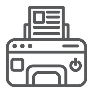 Printer line icon, device and print, fax sign, vector graphics, a linear pattern Stock Illustration