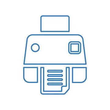 Printer line icon, digital printing machine 库存插图