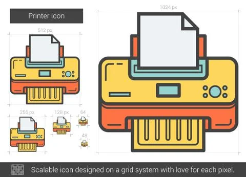 Printer line icon Illustrazione stock
