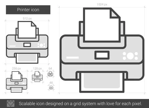 Printer line icon Illustrazione stock