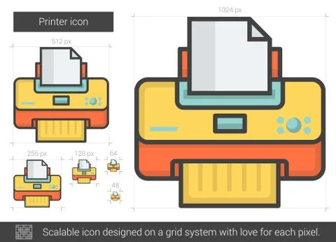 Printer line icon Illustrazione stock