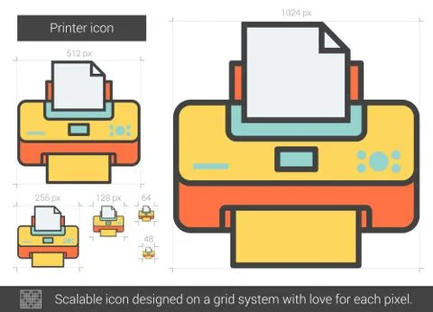 Printer line icon Illustrazione stock