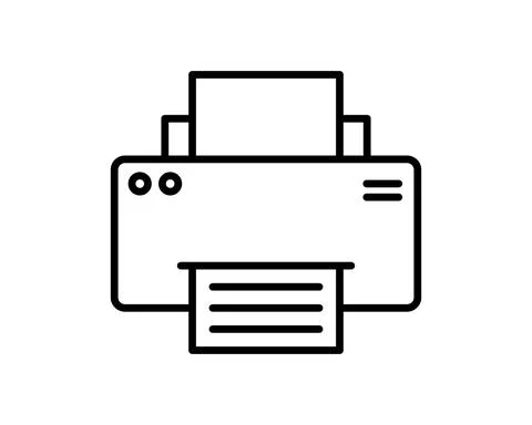 Printer line icon, outline and solid vector logo, linear pictogram isolated o Illustrazione stock