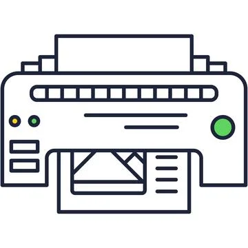Printer line icon vector fax outline pictogram 스톡 일러스트