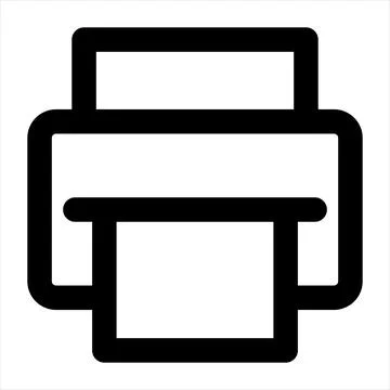 Printer line icon vector illustration isolated on white background Stock Illustration